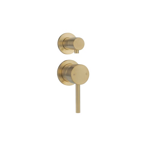 Sola Shower Top Diverter - Brushed Brass