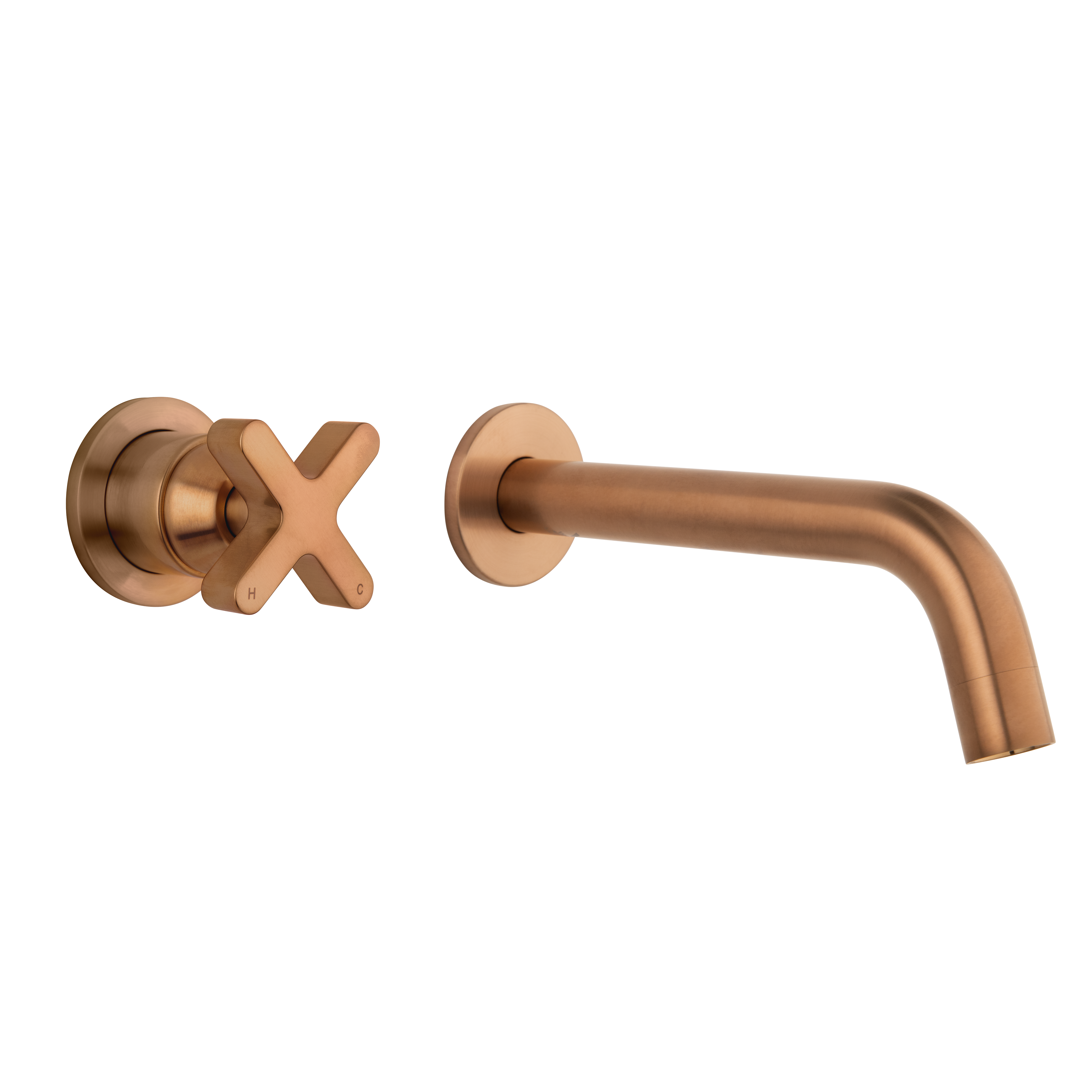 Cross Progressive Mixer & Spout Set - Brushed Copper