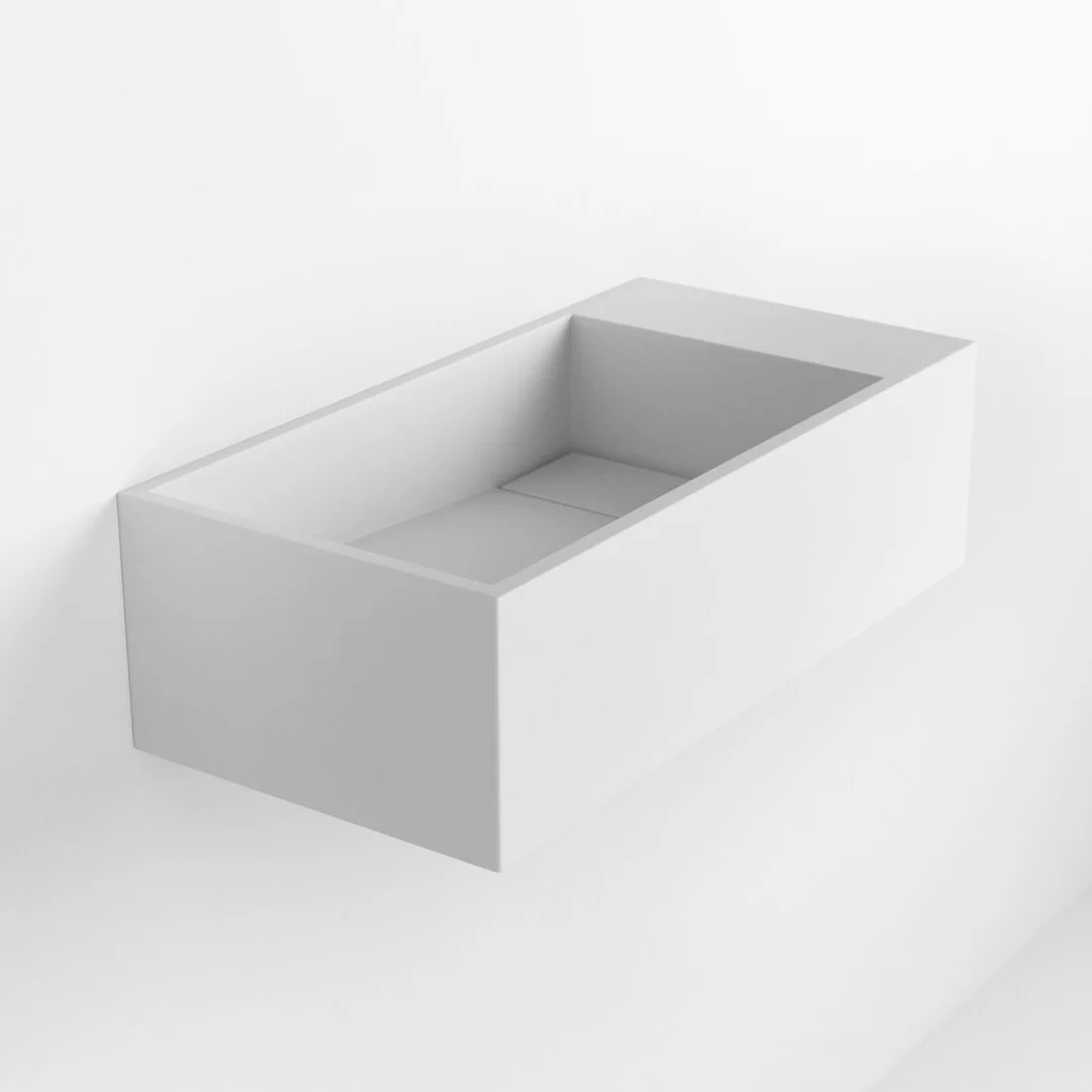 Cyrus Wall Mounted Basin 500mm x 250mm Slim line  Matte White - Feature