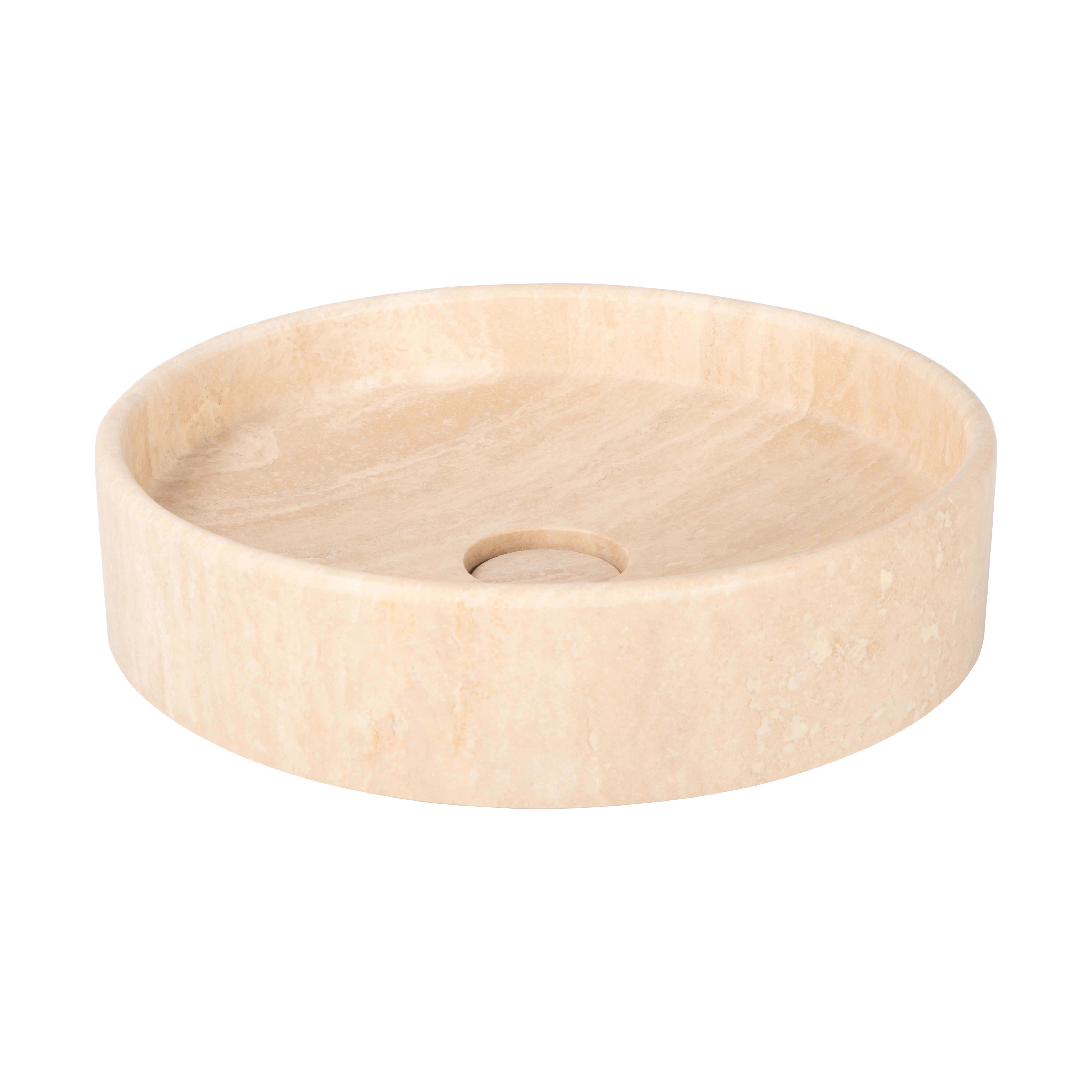 Pedra Round Basin BeigeTrav Side 1