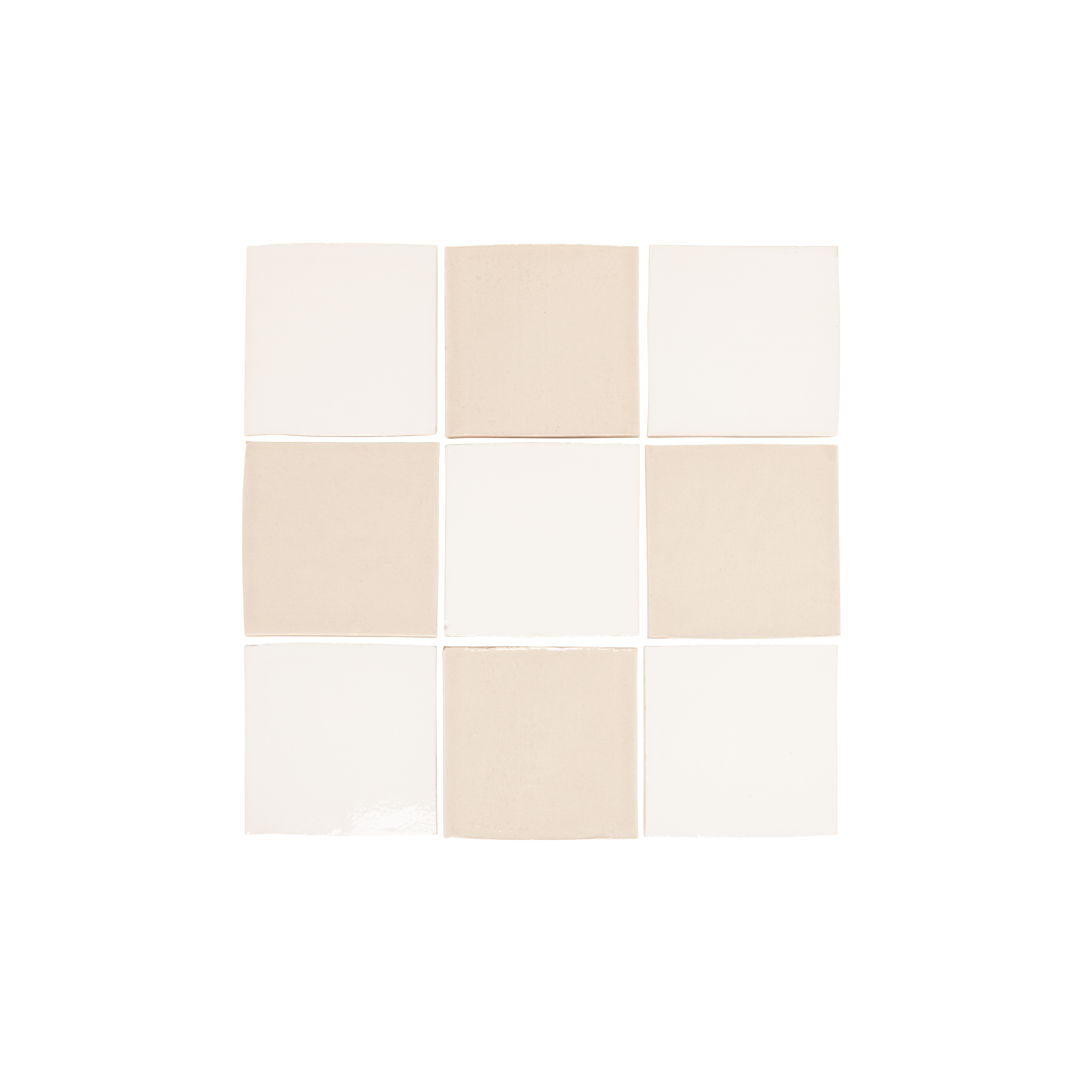 Rommani Zellige Checkerboard Tiles - Pearl & Bone