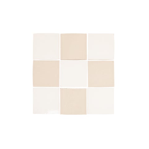 Rommani Zellige Checkerboard Tiles - Pearl & Bone