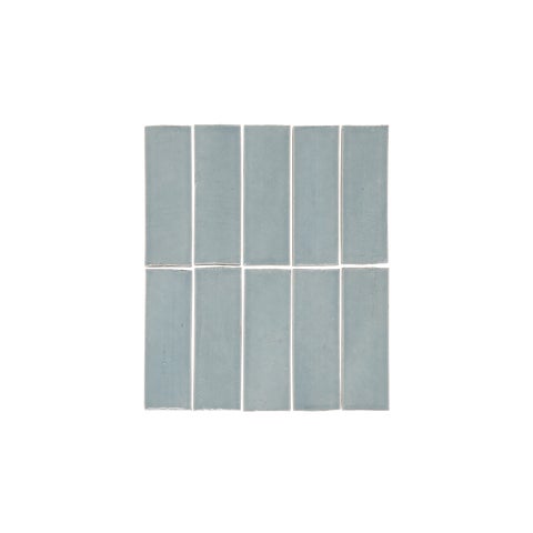 Rommani Handmade Zellige Rectangle Tile - Powder Blue