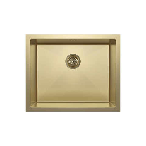 Seba - Single Sink 550mm - Brushed Brass (Overflow)