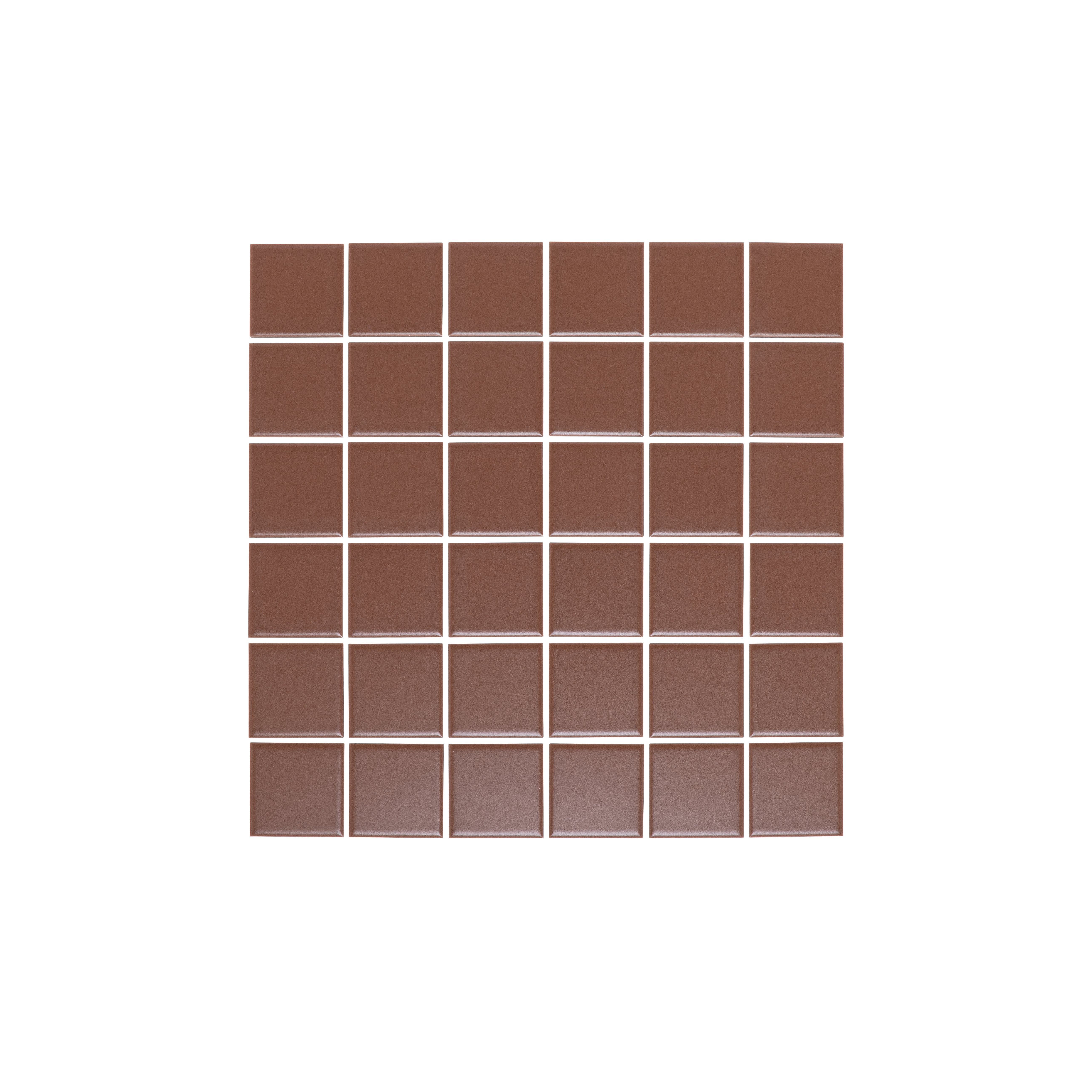 Atami Small Square Mosaic Tile - Chocolate