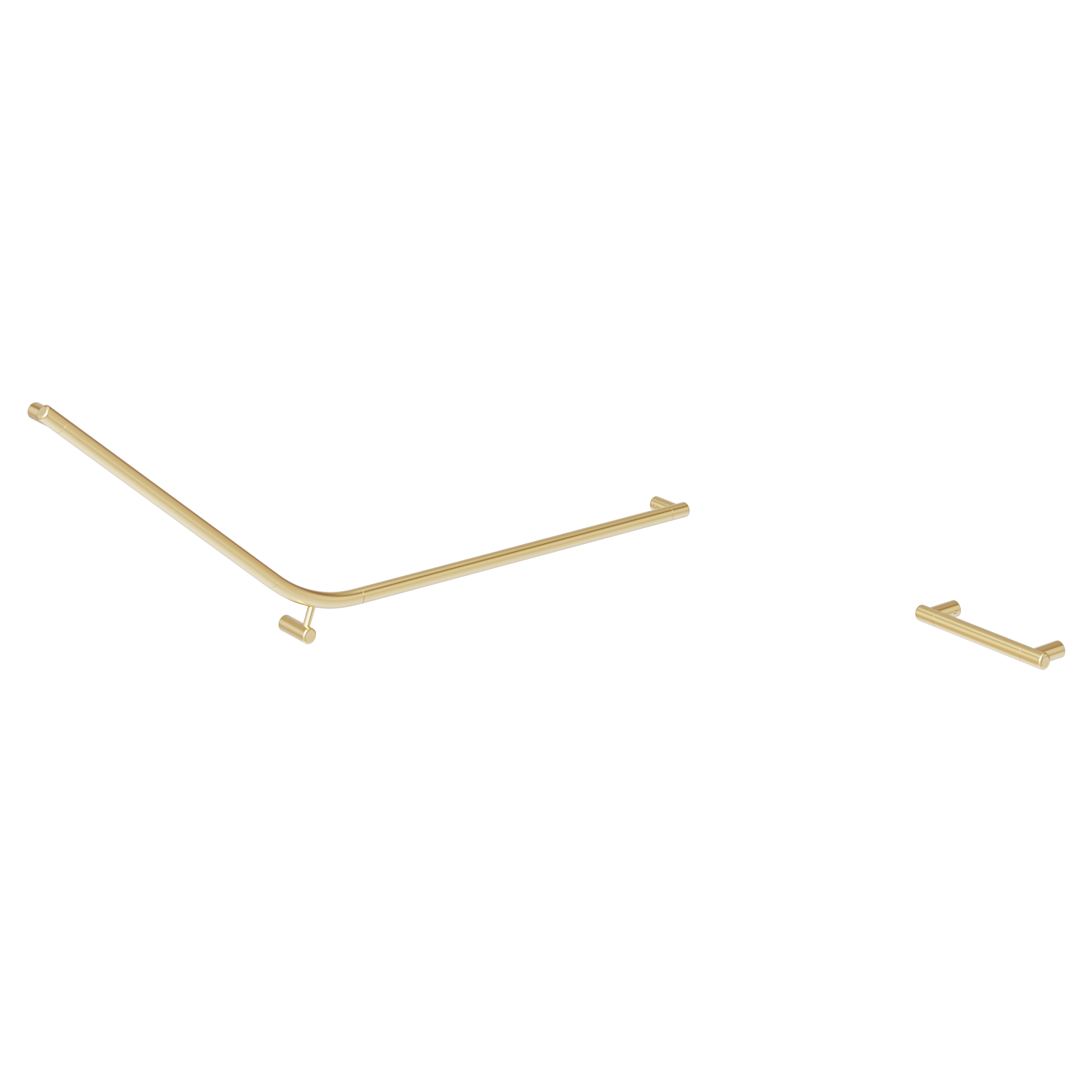 (D)Aliro Accessible 140° Grab Rail Set - Brushed Brass