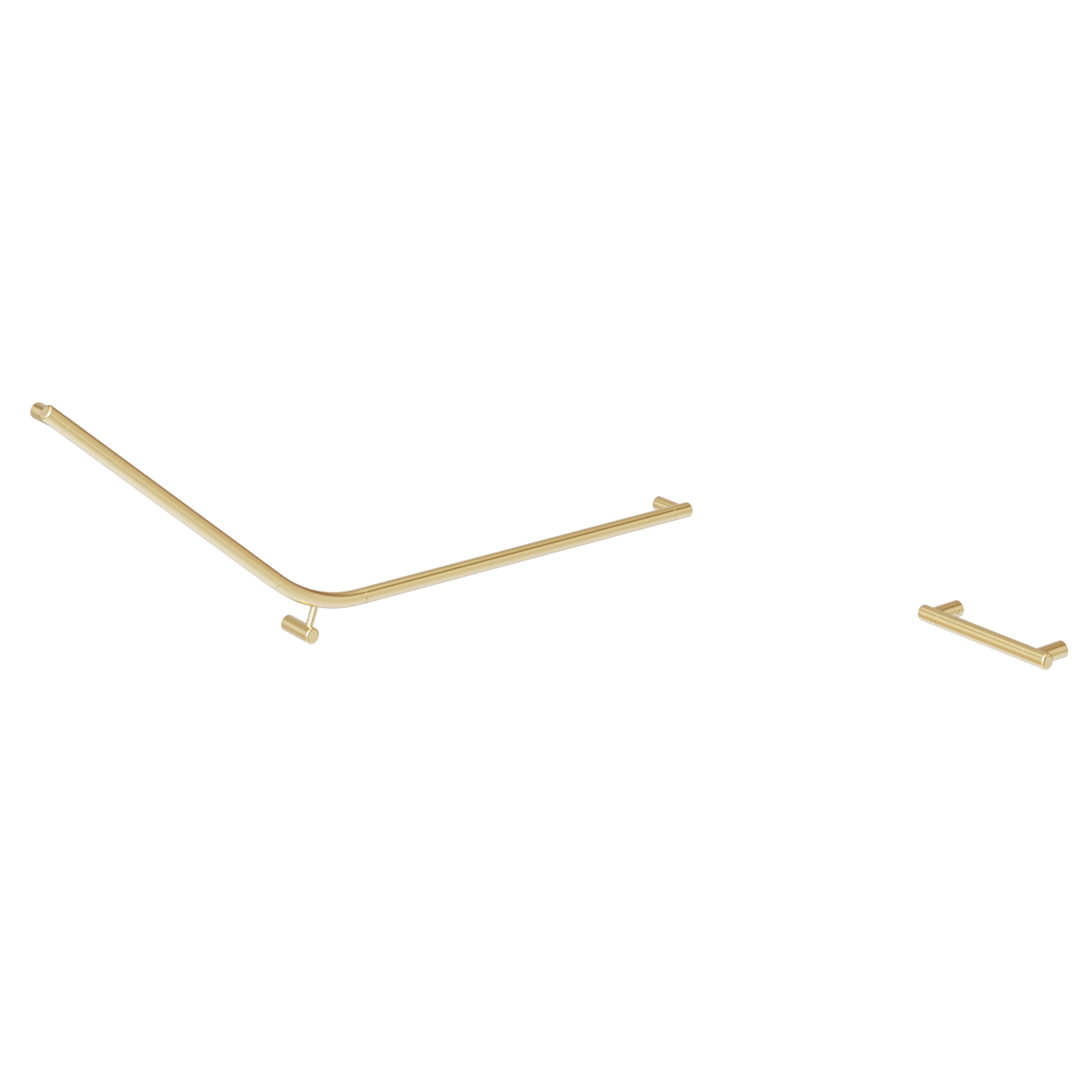 Aliro Accessible 140° Grab Rail Set - Brushed Brass