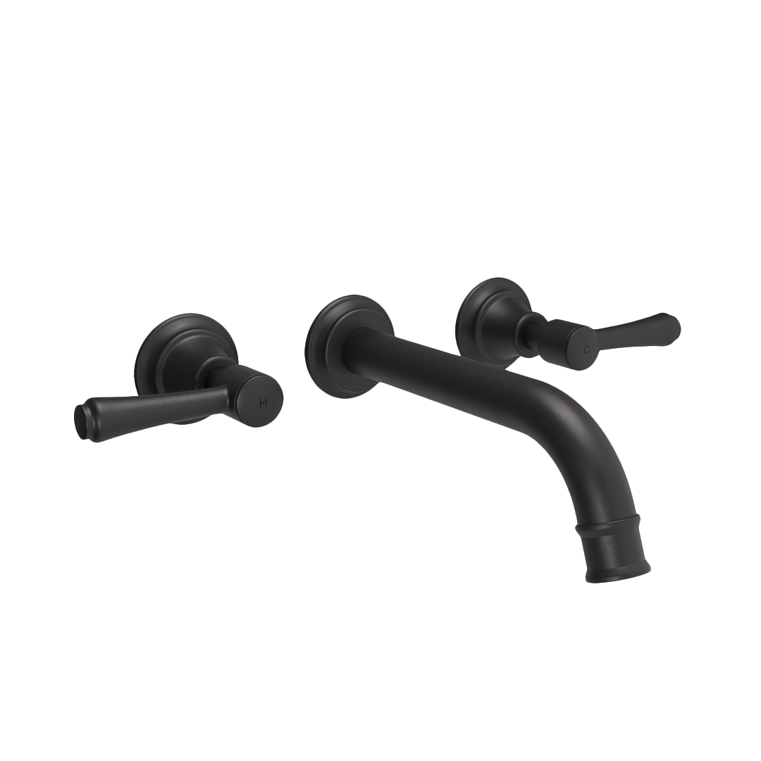 Kingsley Assembly Taps & Spout Set - Matte Black