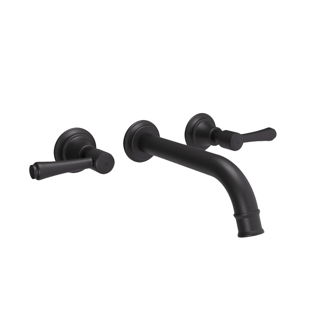 Kingsley Assembly Taps & Spout Set - Matte Black