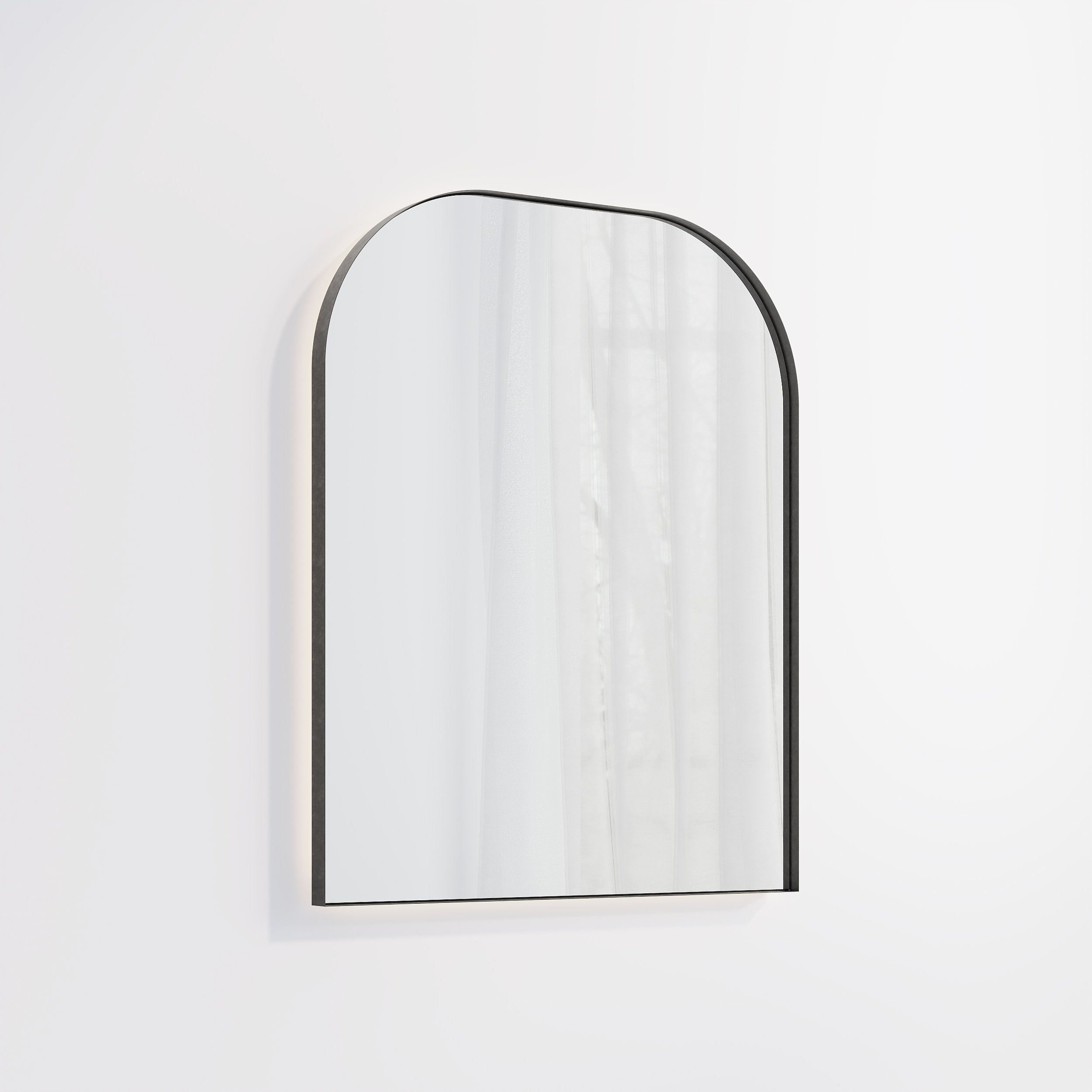 Arch Wall Mirror LED 600 x 750mm - Antique Slate