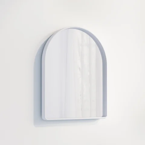 Arch Wall Mirror 600 x 750mm - Matte White (Solid Surface)