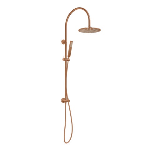 Elysian Gooseneck Shower Rail Set - Brushed Copper
