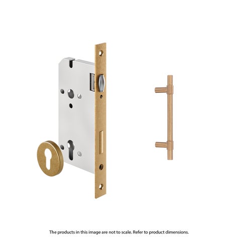 Modi Adjustable Entry Door Pull & Lock Set 300mm - Antique Aurum