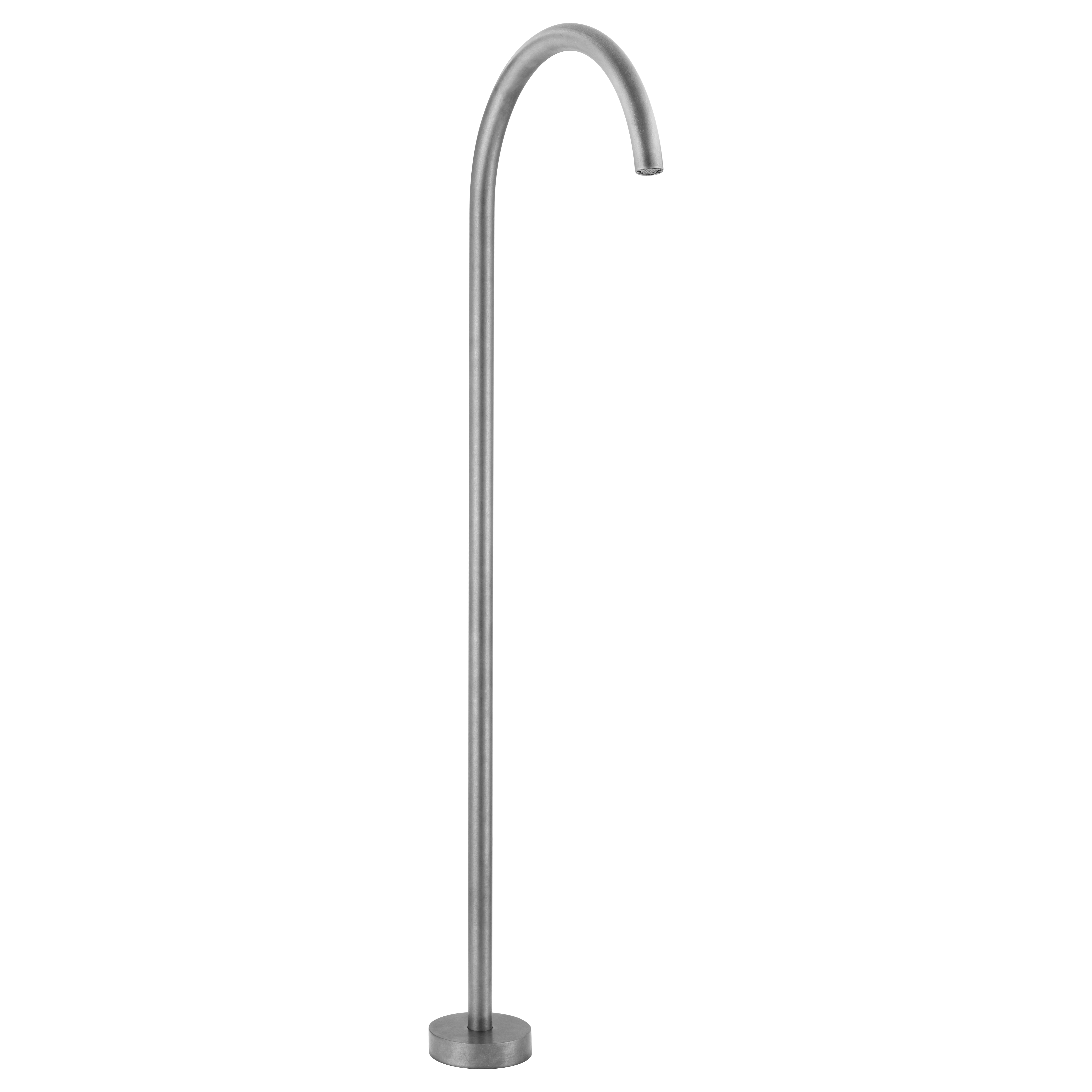 Sola Floor Mounted Bath Filler - Antique Steel