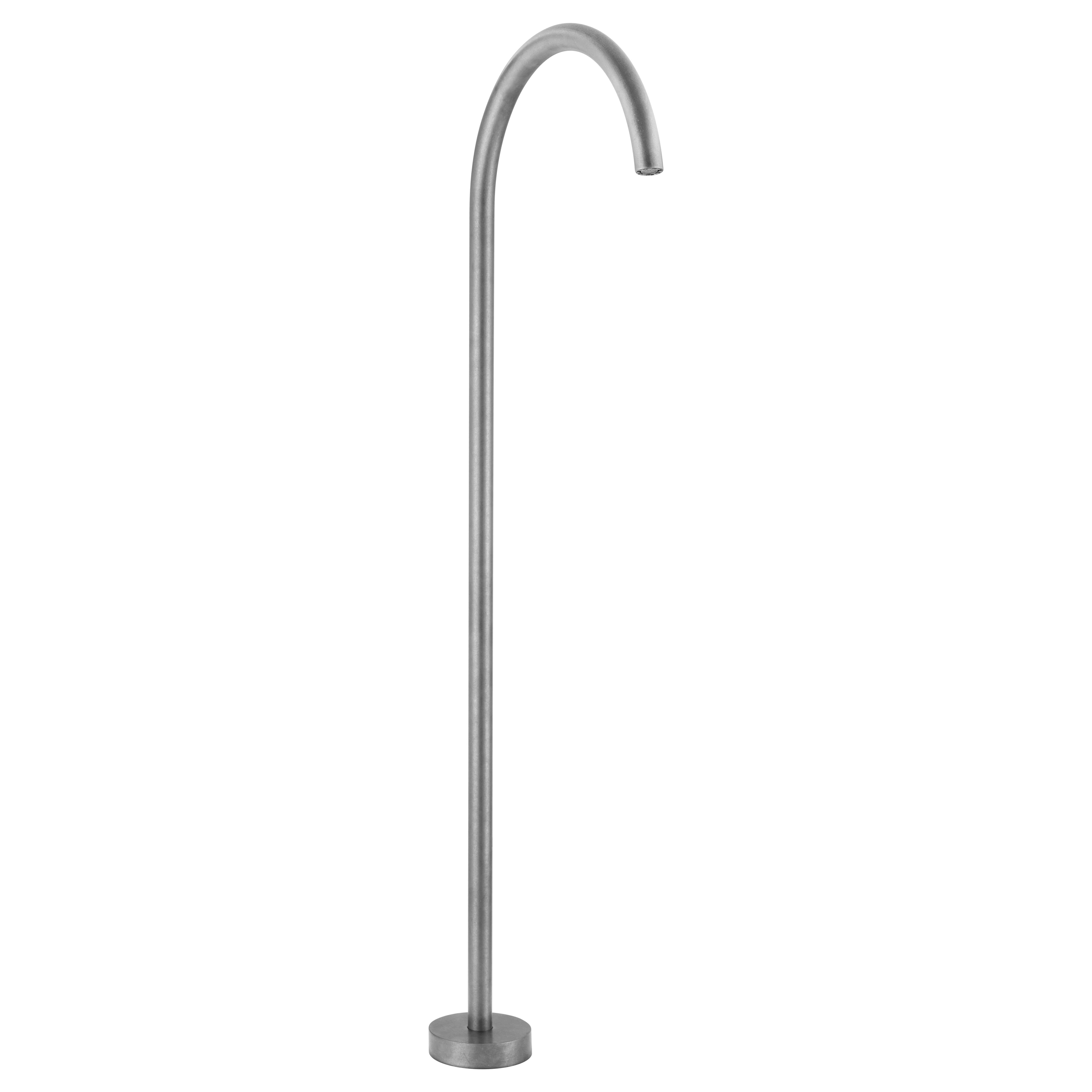 19394-Sola-Floor-Mounted-Bath-Filler Side Antique-Steel