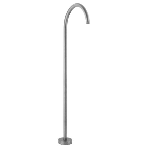 Sola Floor Mounted Bath Filler - Antique Steel