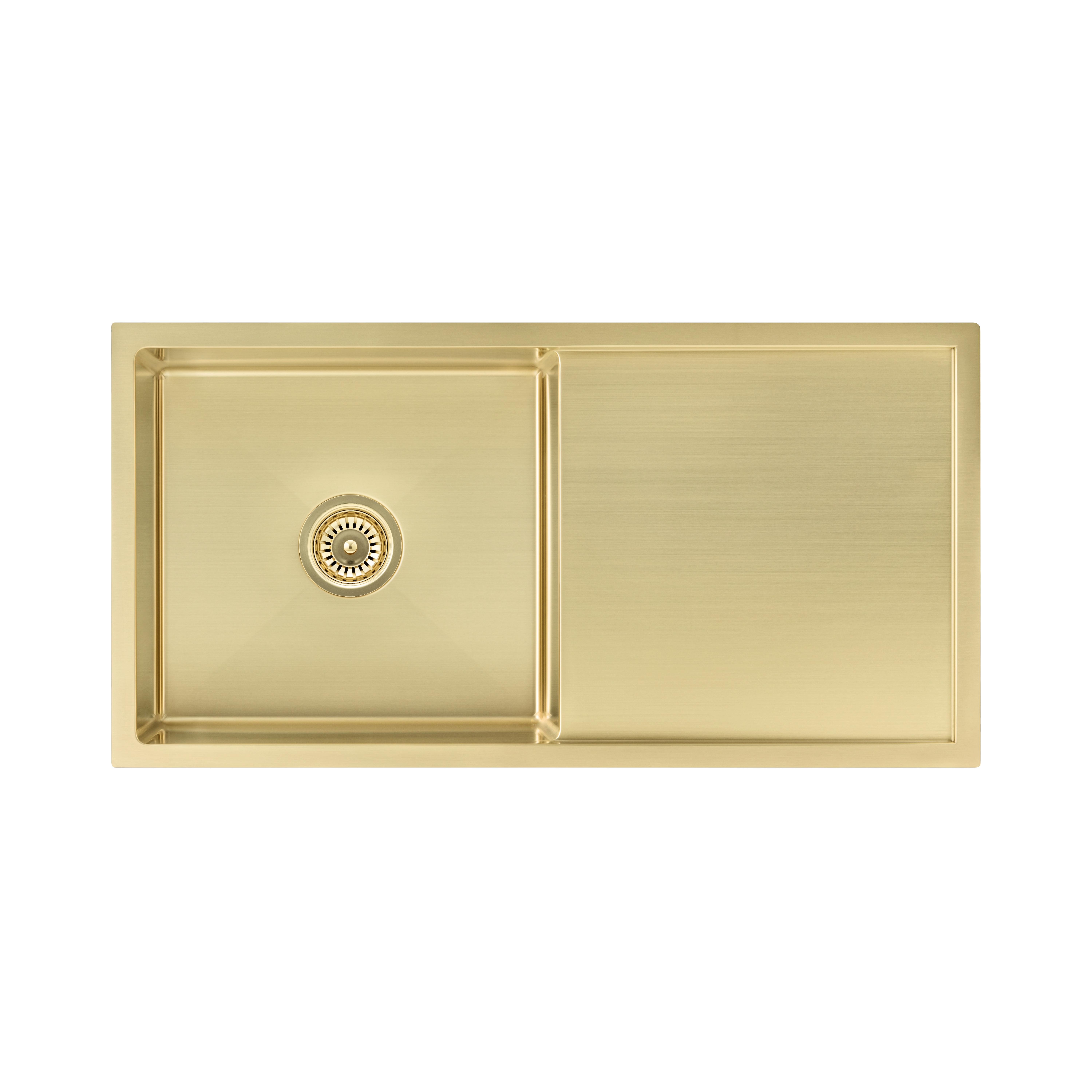 Jai Single Kitchen Sink 880mm – Brushed Brass