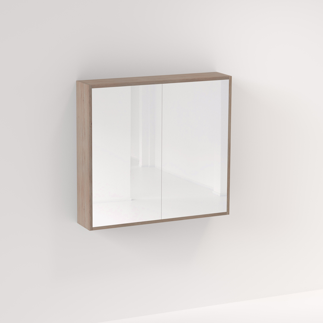 Myra 2-Door Mirror Cabinet 864mm - Pure Oak