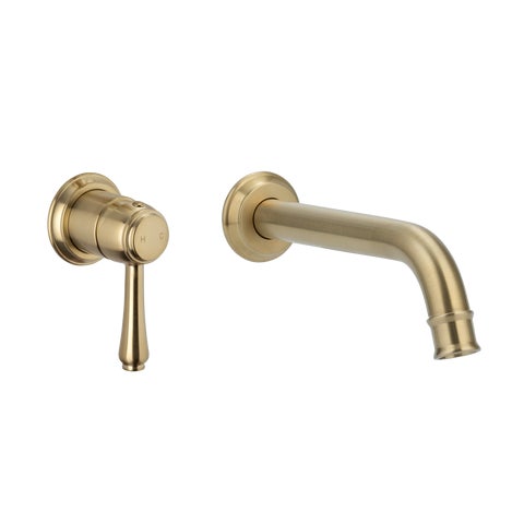 Kingsley Minimal Mixer & Spout Set - Brushed Brass