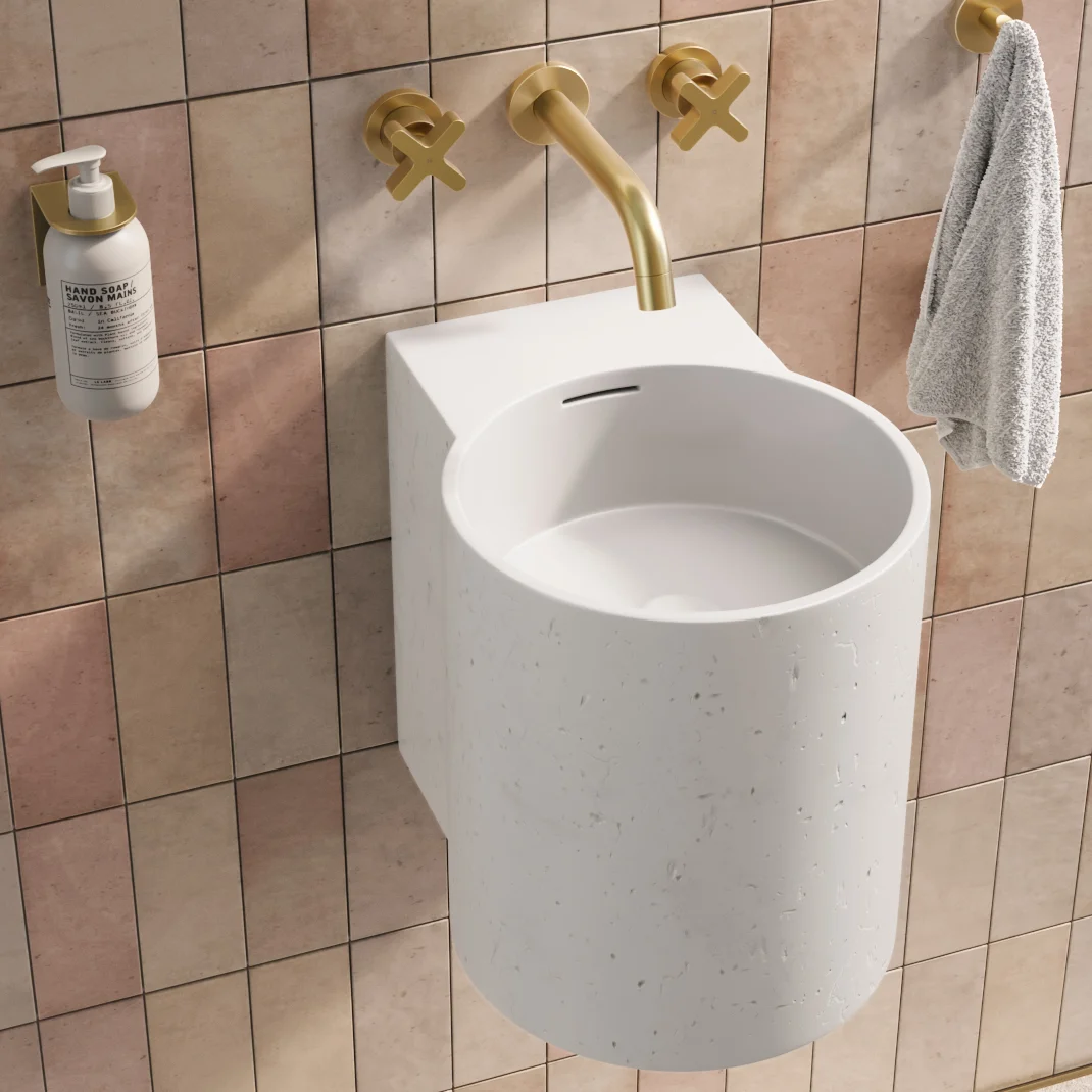 Side Angle Atelis Wall Mounted Basin White