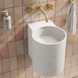 Side Angle Atelis Wall Mounted Basin White