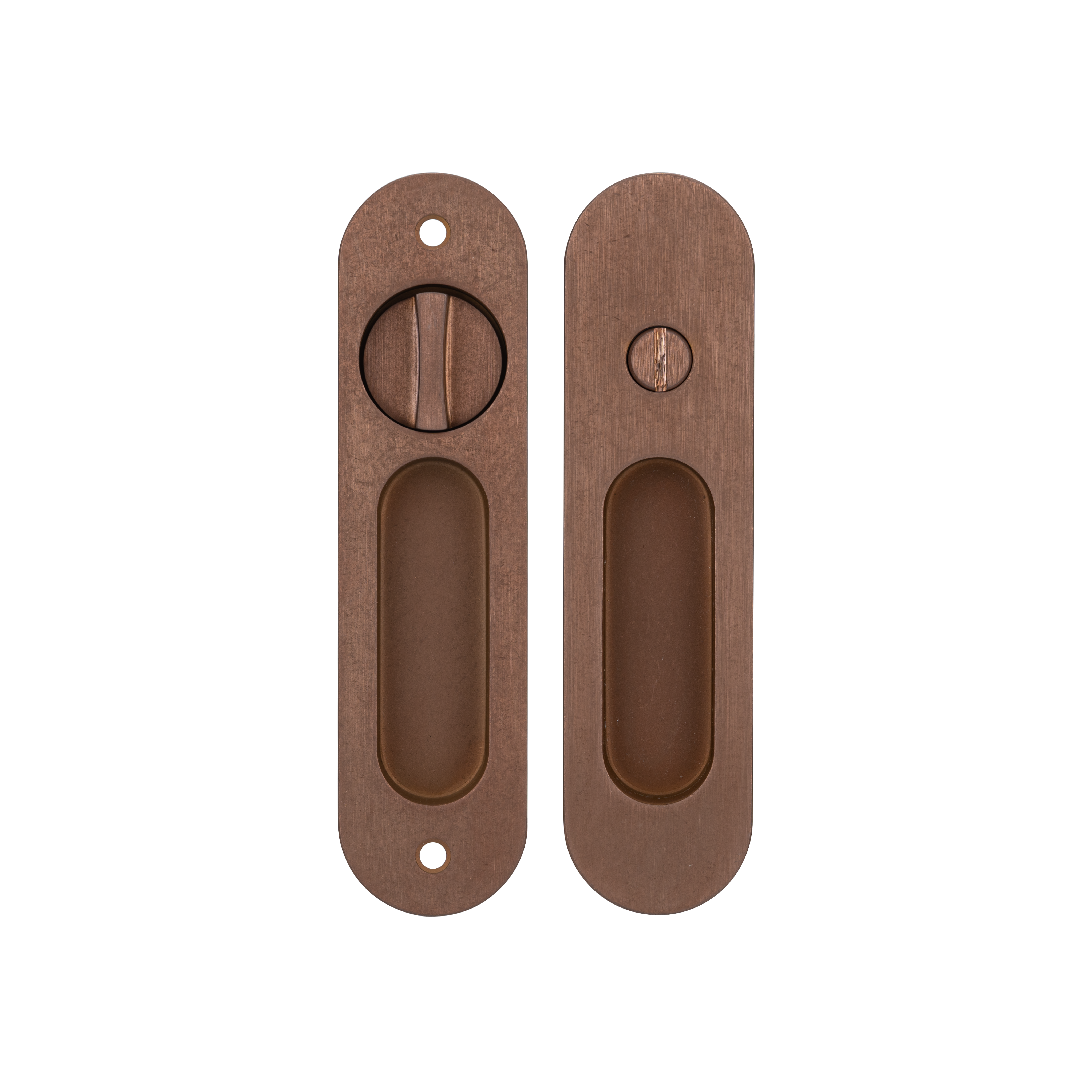 Leroy Sliding Door Privacy Set - Antique Bronze