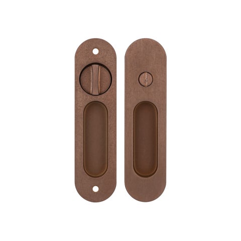 Leroy Sliding Door Privacy Set - Antique Bronze