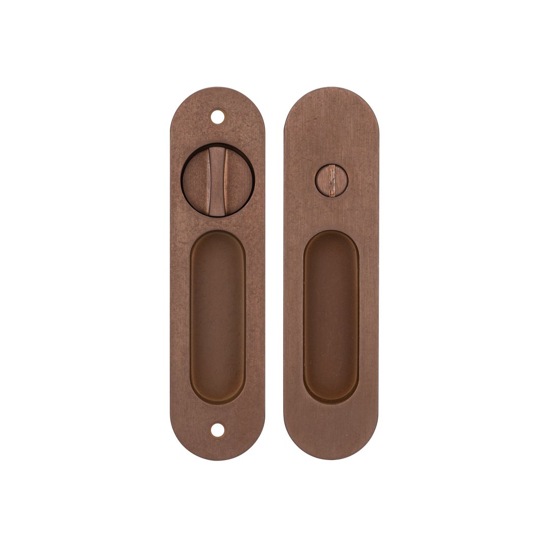 Leroy Sliding Door Privacy Set - Antique Bronze