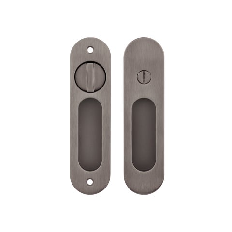 Leroy Sliding Door Privacy Set - Brushed Gunmetal