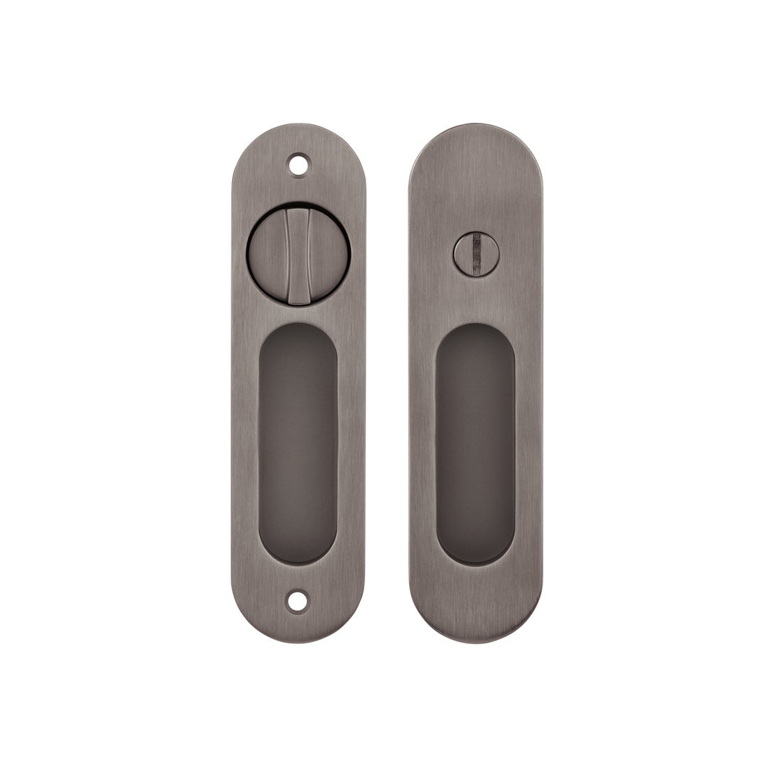 Leroy Sliding Door Privacy Set - Brushed Gunmetal