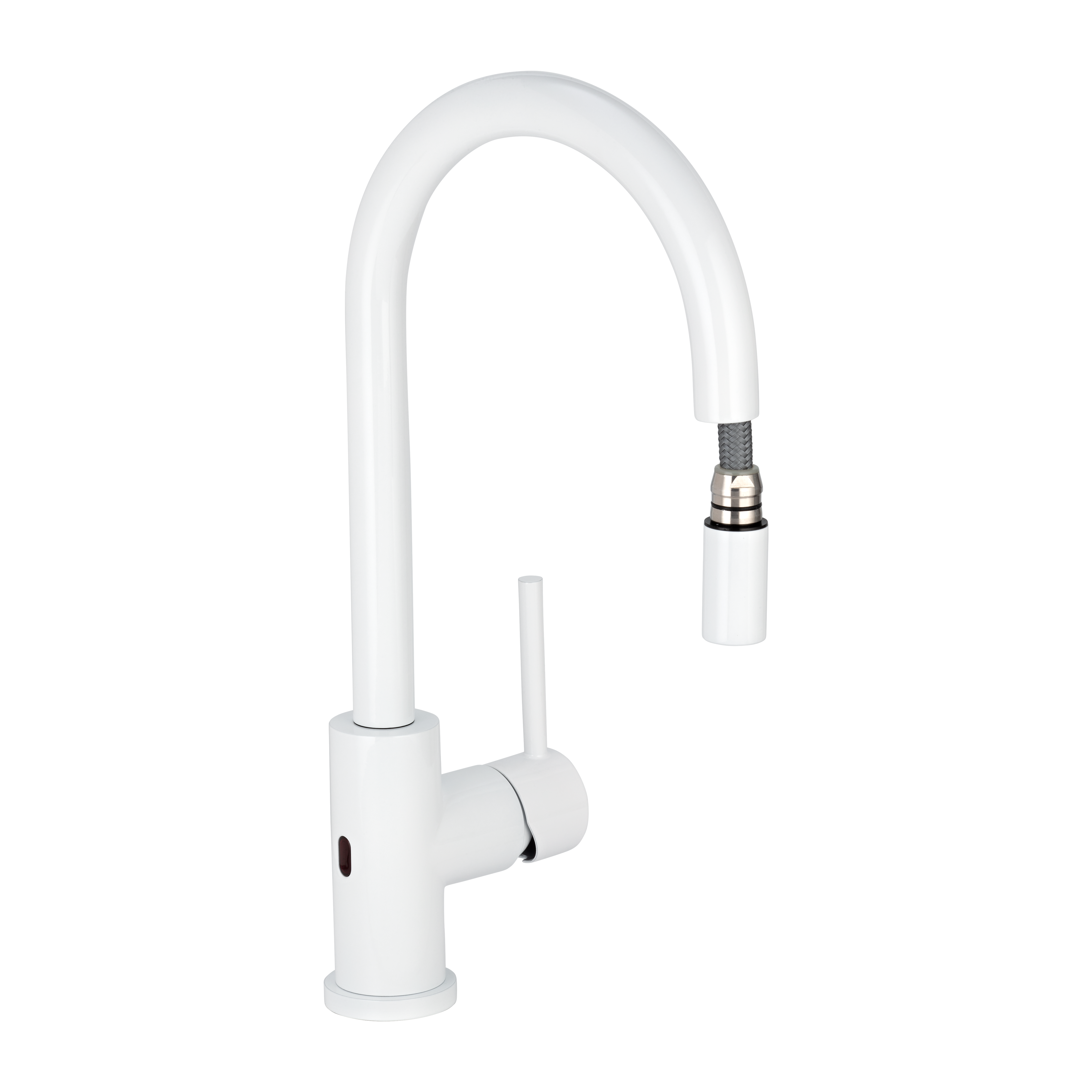 Elysian Sensor Commercial Pull-Out Kitchen Mixer  - White