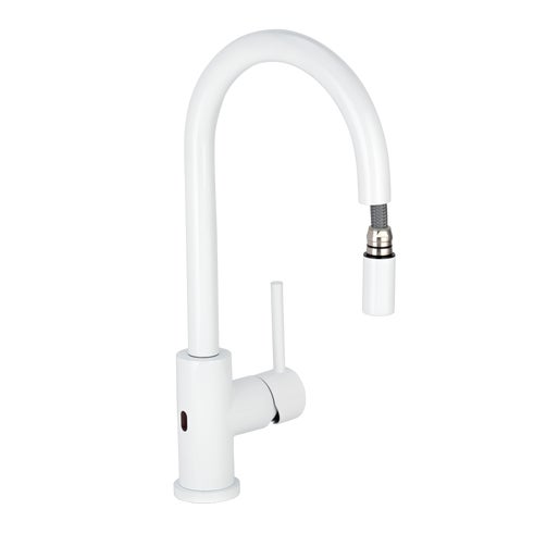 Elysian Sensor Commercial Pull-Out Kitchen Mixer - White