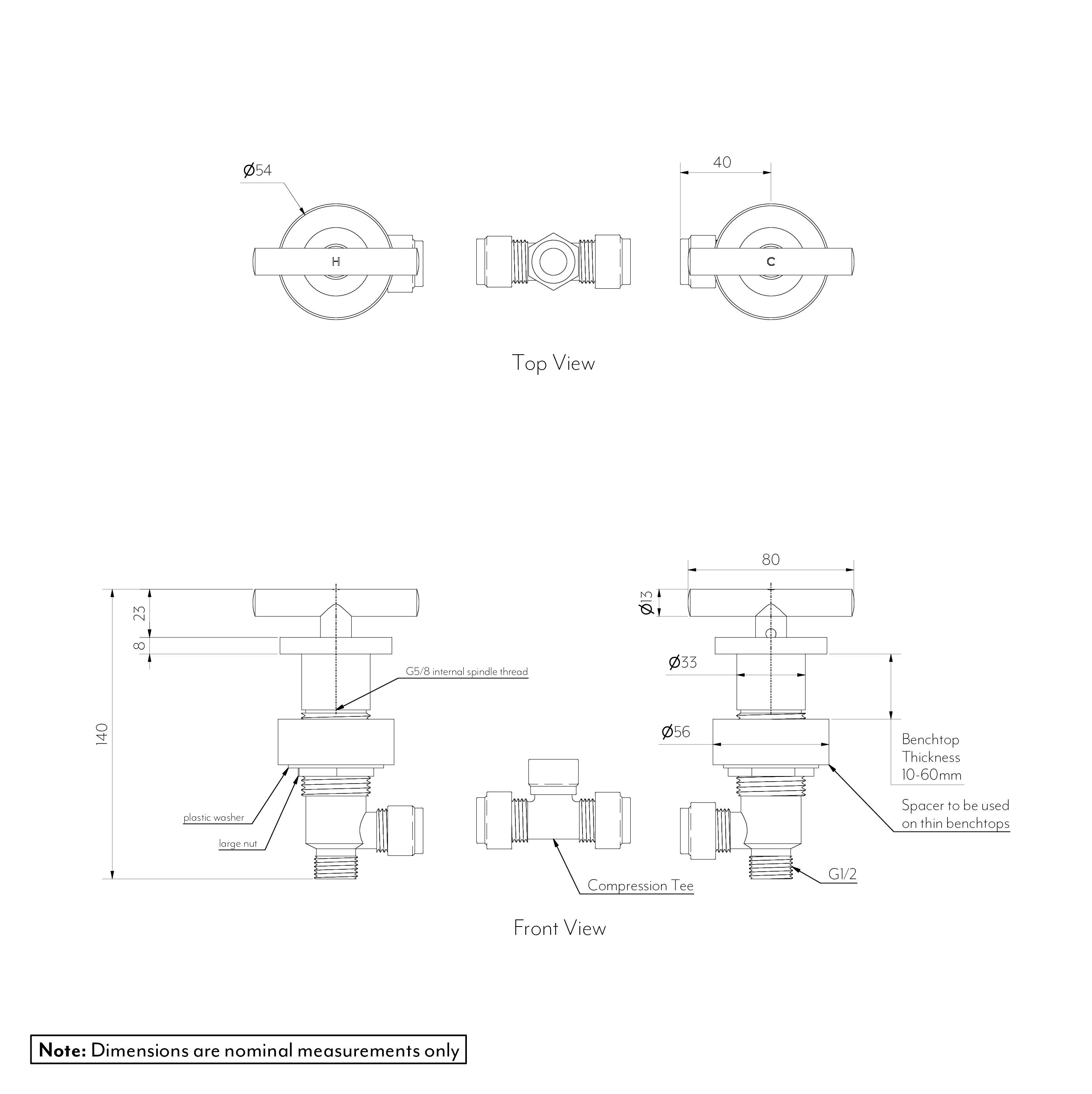 BARRE Assembly Bench Mounted Taps Gallery Spec
