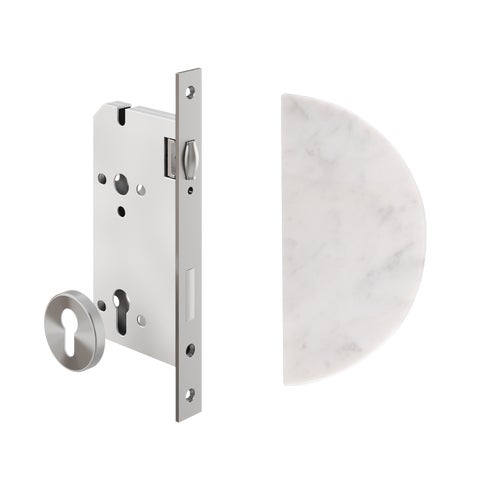 Carrara Half Moon Entry Door Pull & Lock Set