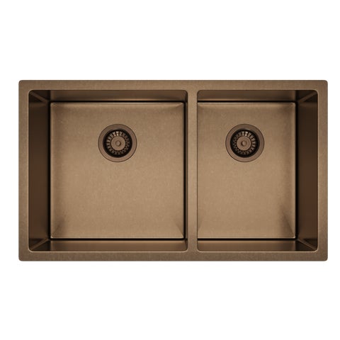 Vita Double Kitchen Sink 760mm - Antique Bronze