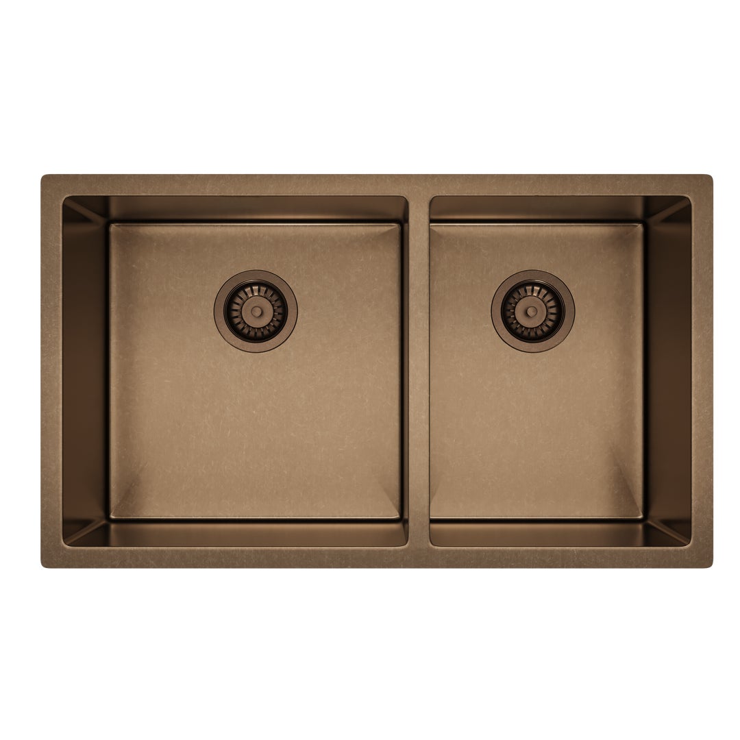 Vita Double Kitchen Sink 760mm - Antique Bronze