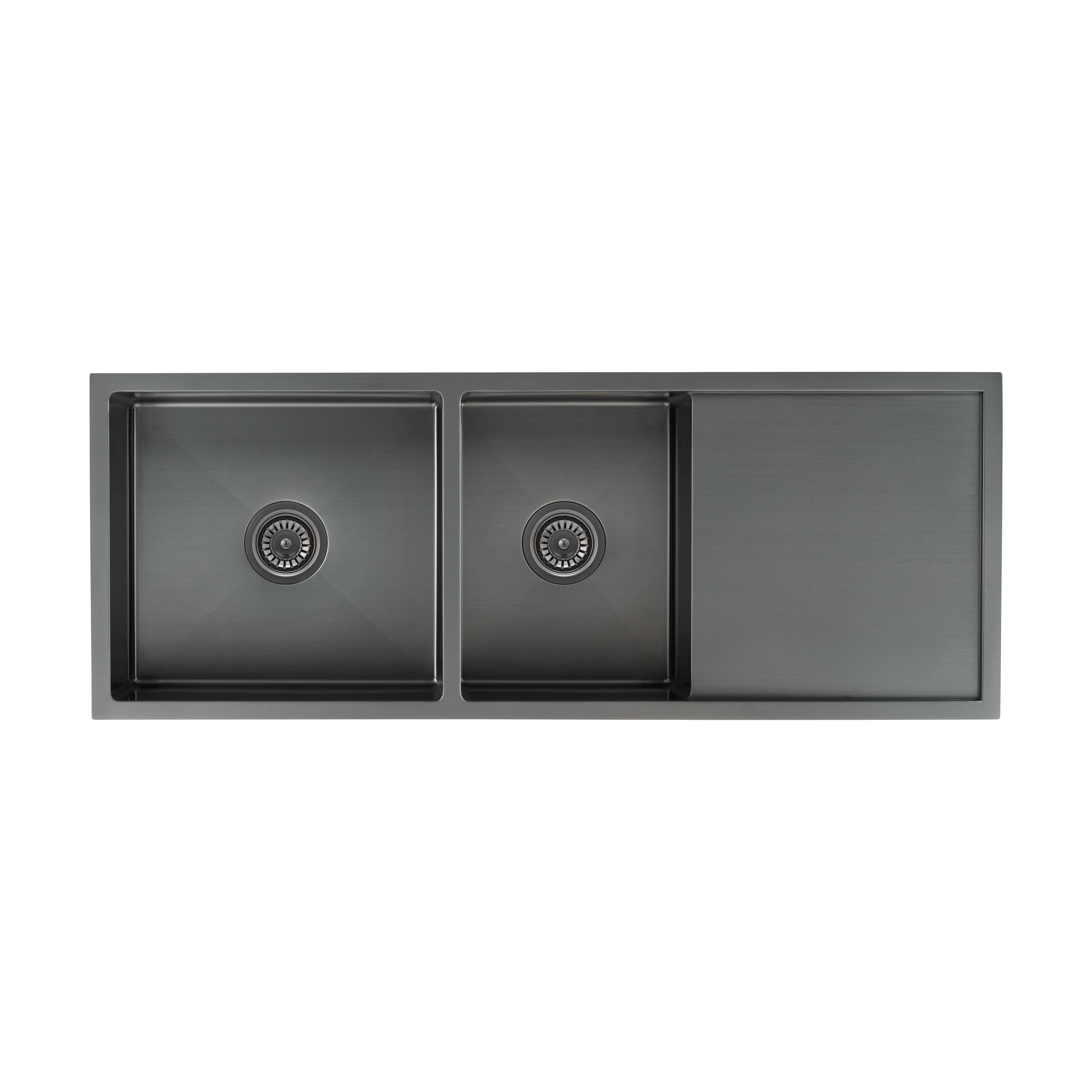 Ontario Double Kitchen Sink - Brushed Gunmetal