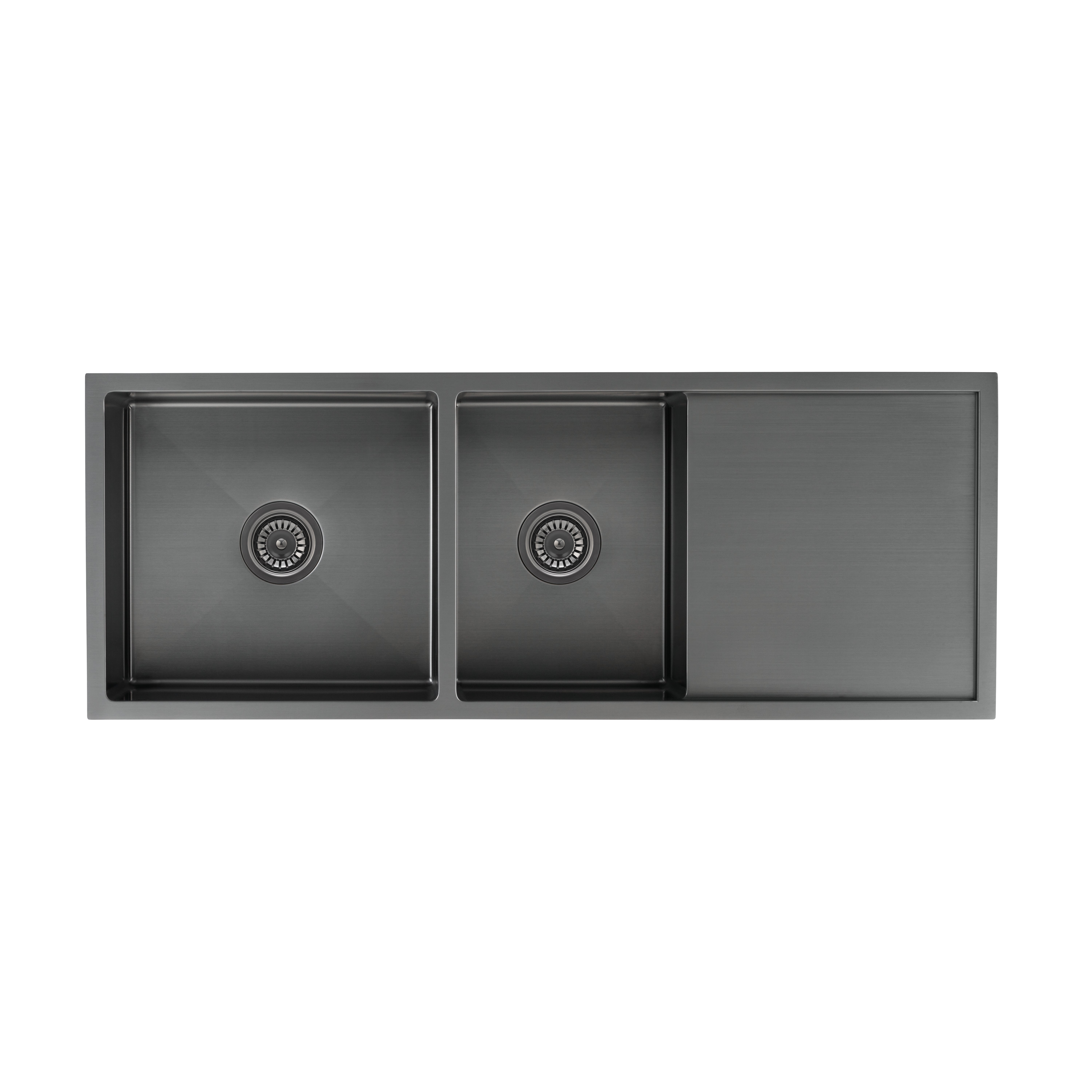 Ontario Double Kitchen Sink - Brushed Gunmetal
