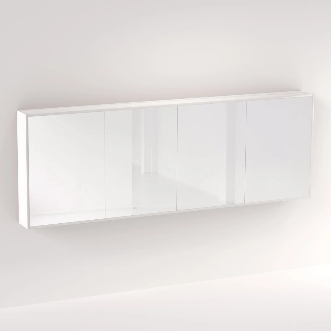 Myra 4 Door Mirror Cabinet 2292mm  Matte White 2PAC - Feature