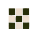 Romanni Zellige Tile SquarePattern ForestGreen Bone