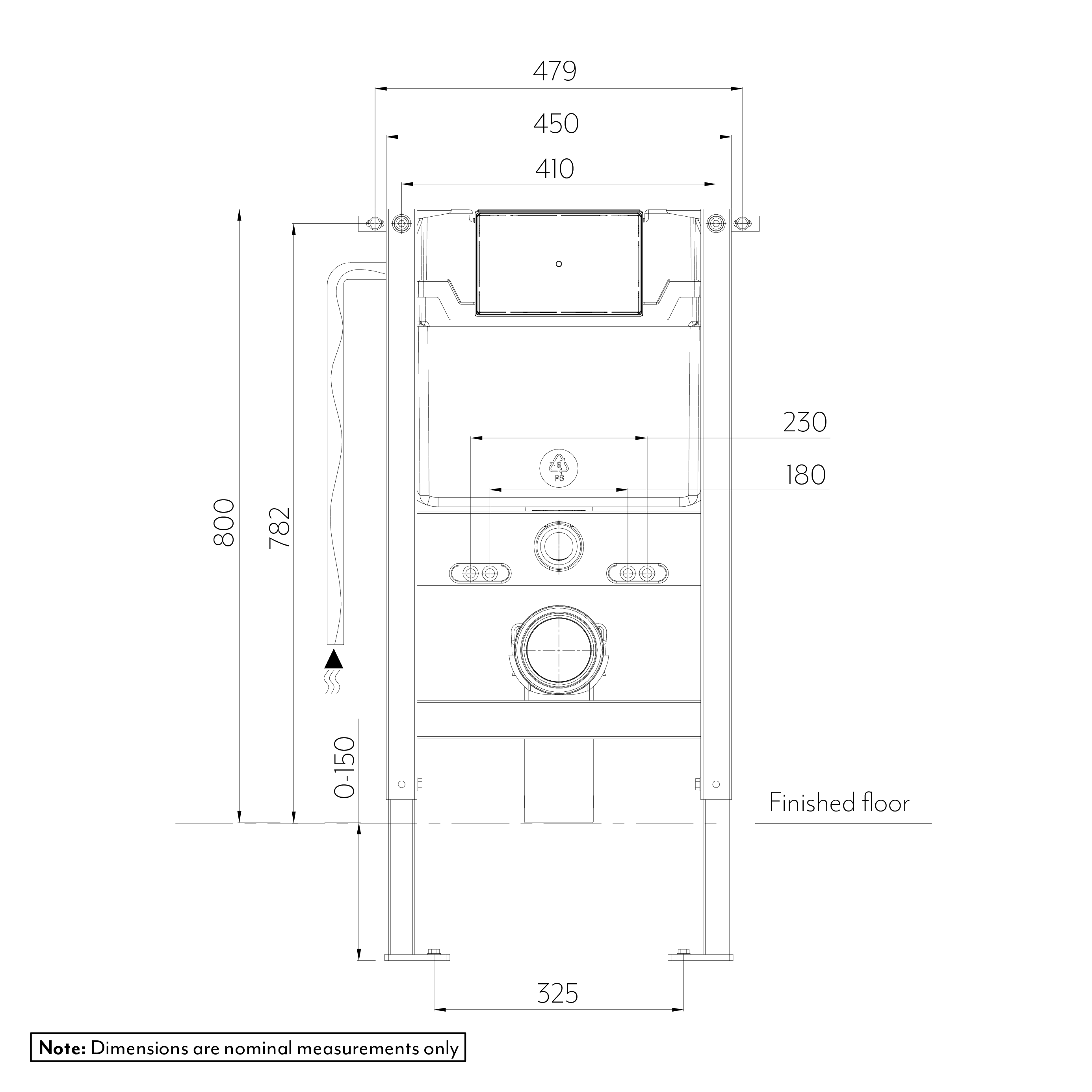 ABI In-Wall Reduced Height Cistern and frame - SPEC