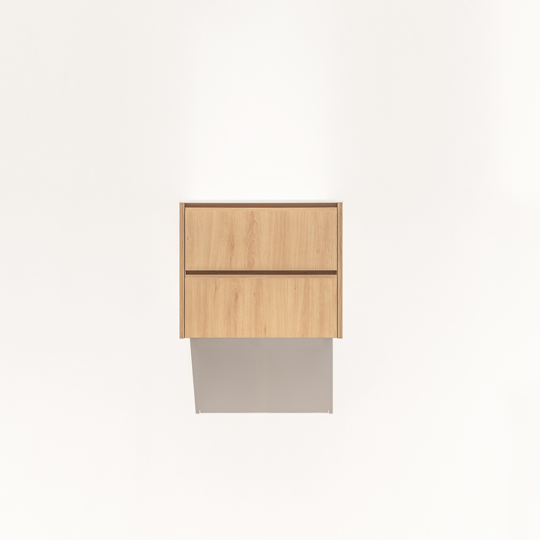 Addison 2-Drawer 600mm - Pure Oak - 1 Cut-Out
