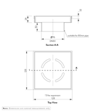 Harper Square 125mm Floor Waste - Brushed Brass - Specifications 1