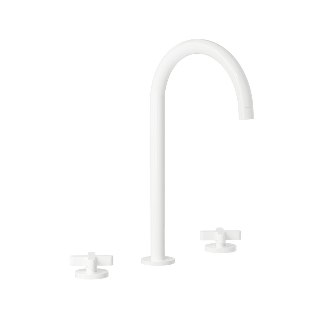 Cross Assembly Bench Mounted Set - White