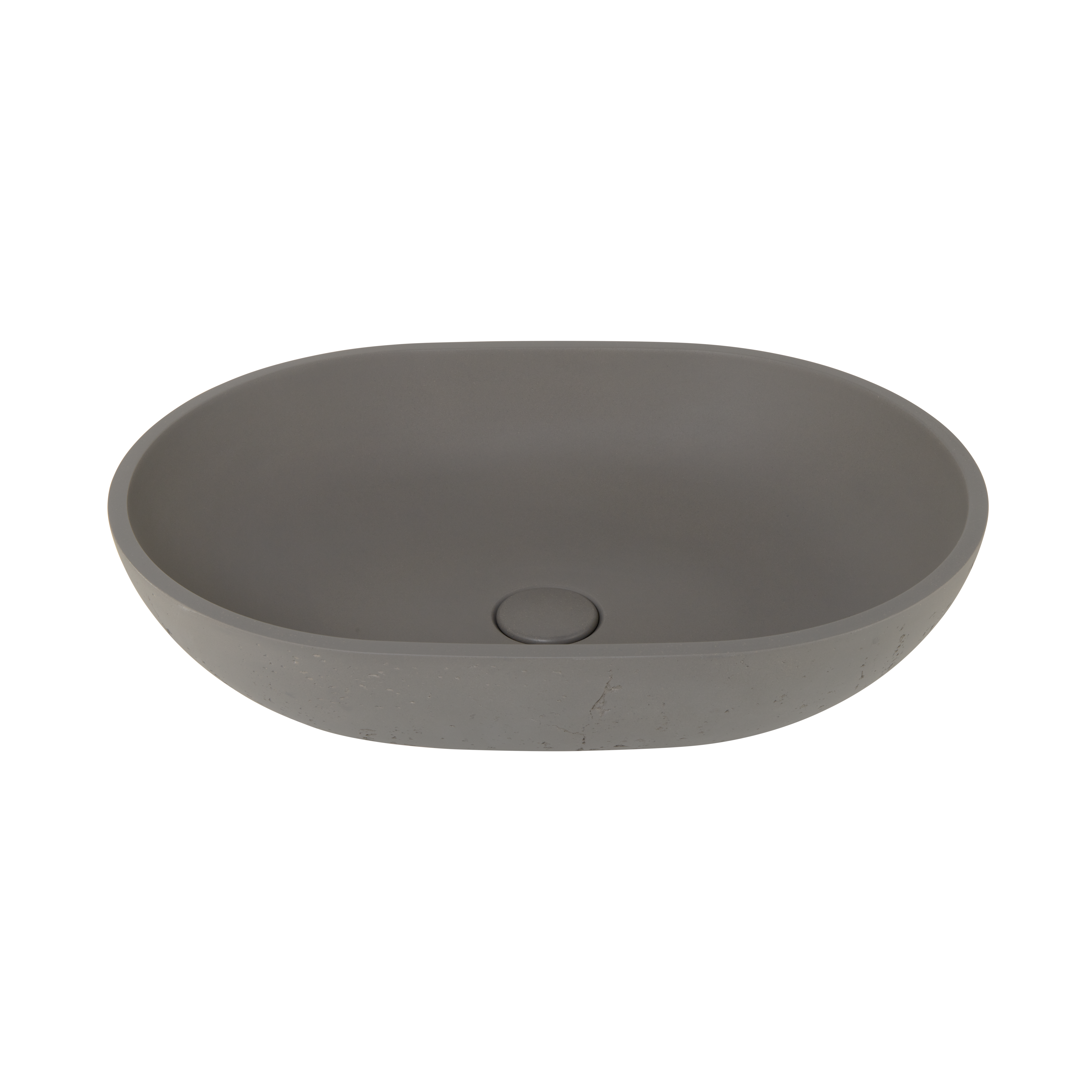 Atelis Oval Concrete Basin - Grey