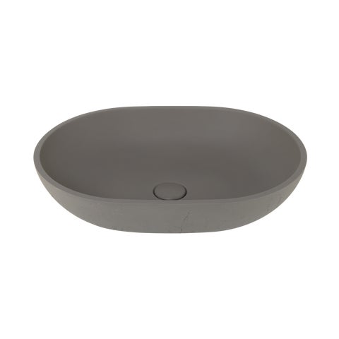 Atelis Oval Concrete Basin - Grey