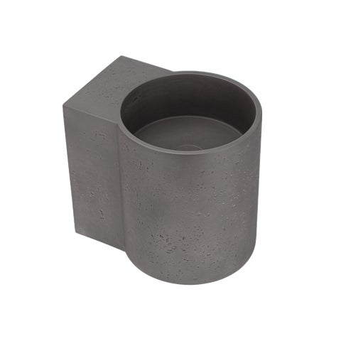Atelis Cylinder Wall-Hung Concrete Basin (Overflow) - Grey