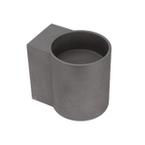 18893 Atelis Cylinder Wall-Mounted Concrete Basin Overflow Side Grey