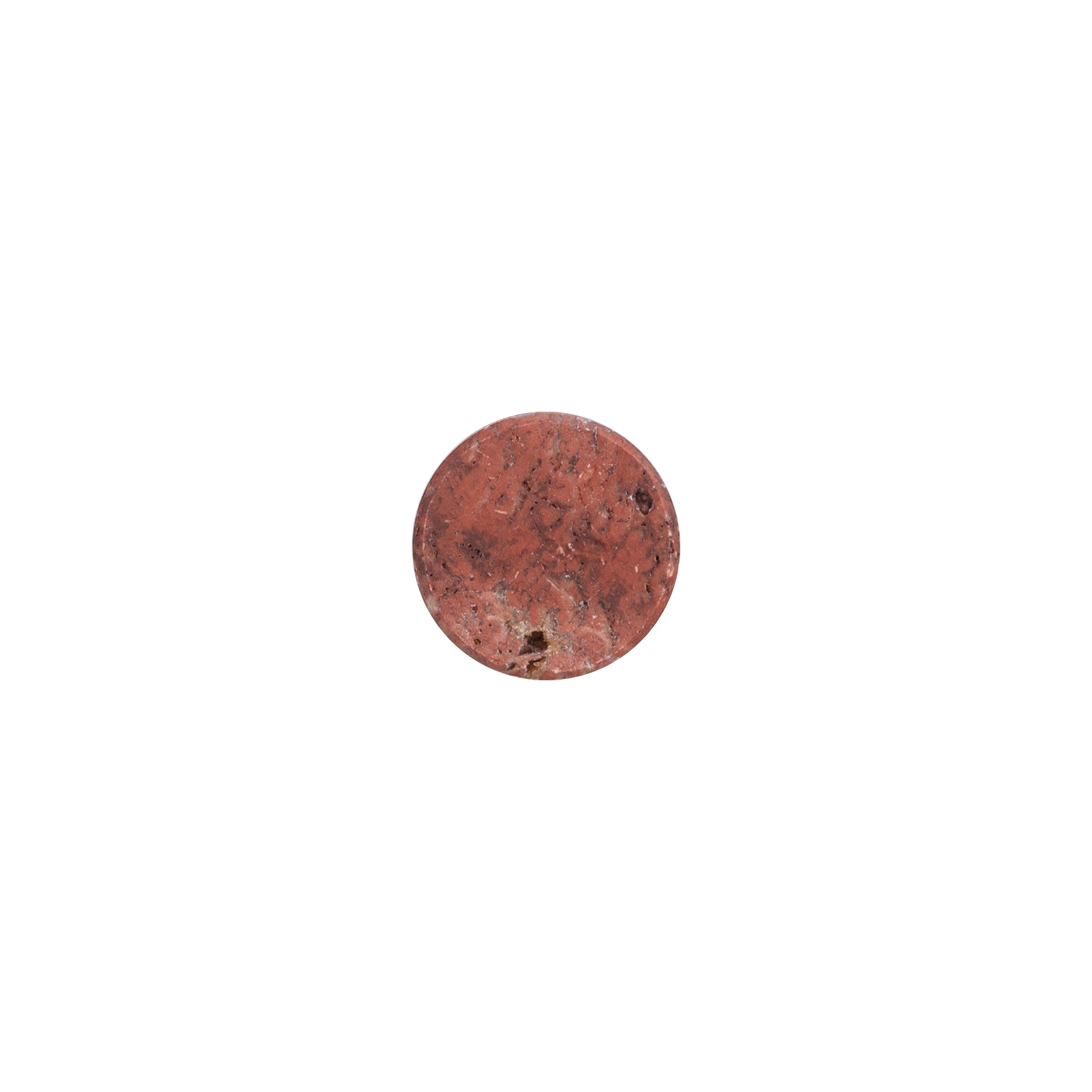 17604-Pedra-Small-Knob-20mm Front Red-Travertine