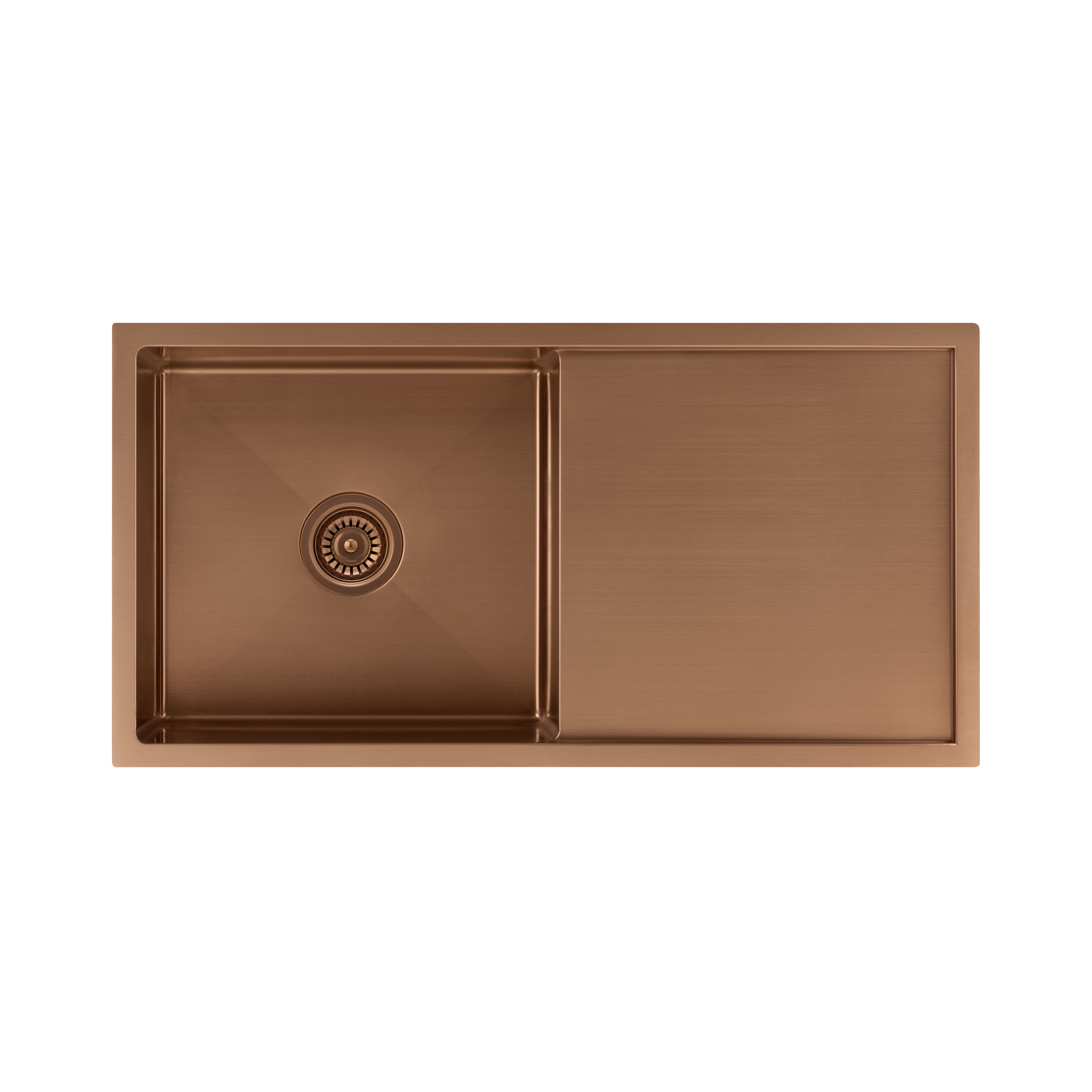 Jai Single Kitchen Sink 880mm – Brushed Copper